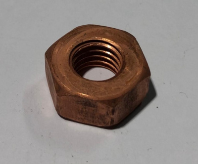 Гайка приемной трубы медная с крупной резьбой Газ, Уаз