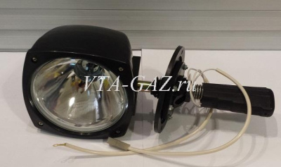 Фара прожектор (фара искатель) Уаз 452, 3741 нового образца в сборе (прожектор, ГАЛОГЕН) с ручкой снизу