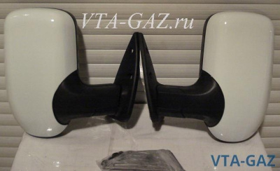 Зеркало заднего вида Газель, Соболь нового образца белые без повторителя комплект