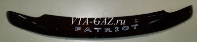 Дефлектор капота Уаз Патриот (Мухоотбойник) с заходом на крылья