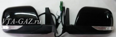 Зеркало заднего вида Уаз Патриот с 2014 г. (ЧЕРНЫЕ, АВАНТЮРИН) комплект