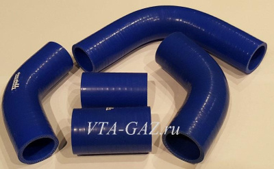 Патрубки радиатора Уаз дв. 421 из 5-штук силикон комплект