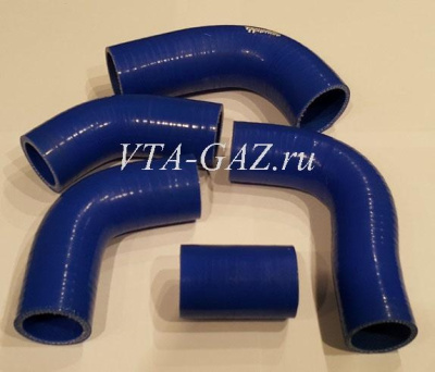Патрубки радиатора Газель, Соболь дв. 406, 405 ЗМЗ Евро-2 комплект (силикон)