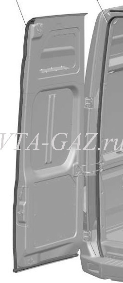 Уплотнитель задней левой двери Газель Next ЦМФ вертикальный
