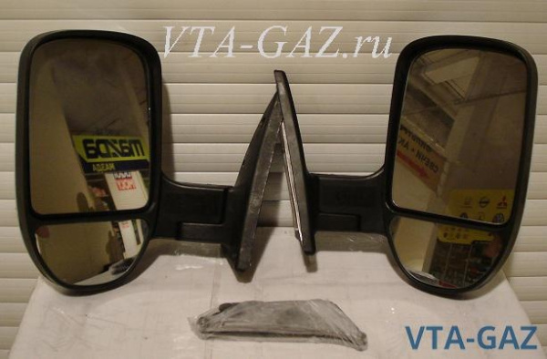 Зеркало заднего вида Газель, Соболь нового образца белые без повторителя комплект