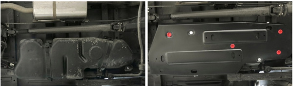 Защита топливного бака Уаз Патриот с 2016 г. под 1 бак. Уаз Профи, Полуторка